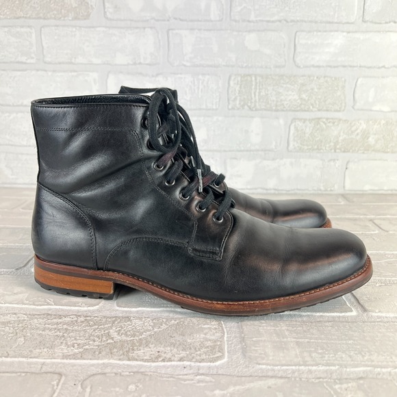 Warfield & Grand Chukka Boots Mens 9.5 Black Leather Lace Up Park Classic Preppy main image 14
